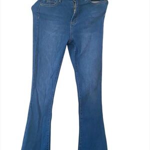 Classic Blue Flare Wide Leg Jeans